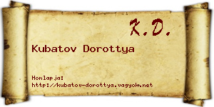 Kubatov Dorottya névjegykártya